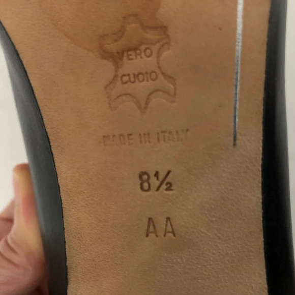 Roberto Capucci Leather + Patent Slip On High Heel Designer Shoes Brown Sz 8.5AA - Picture 7 of 10